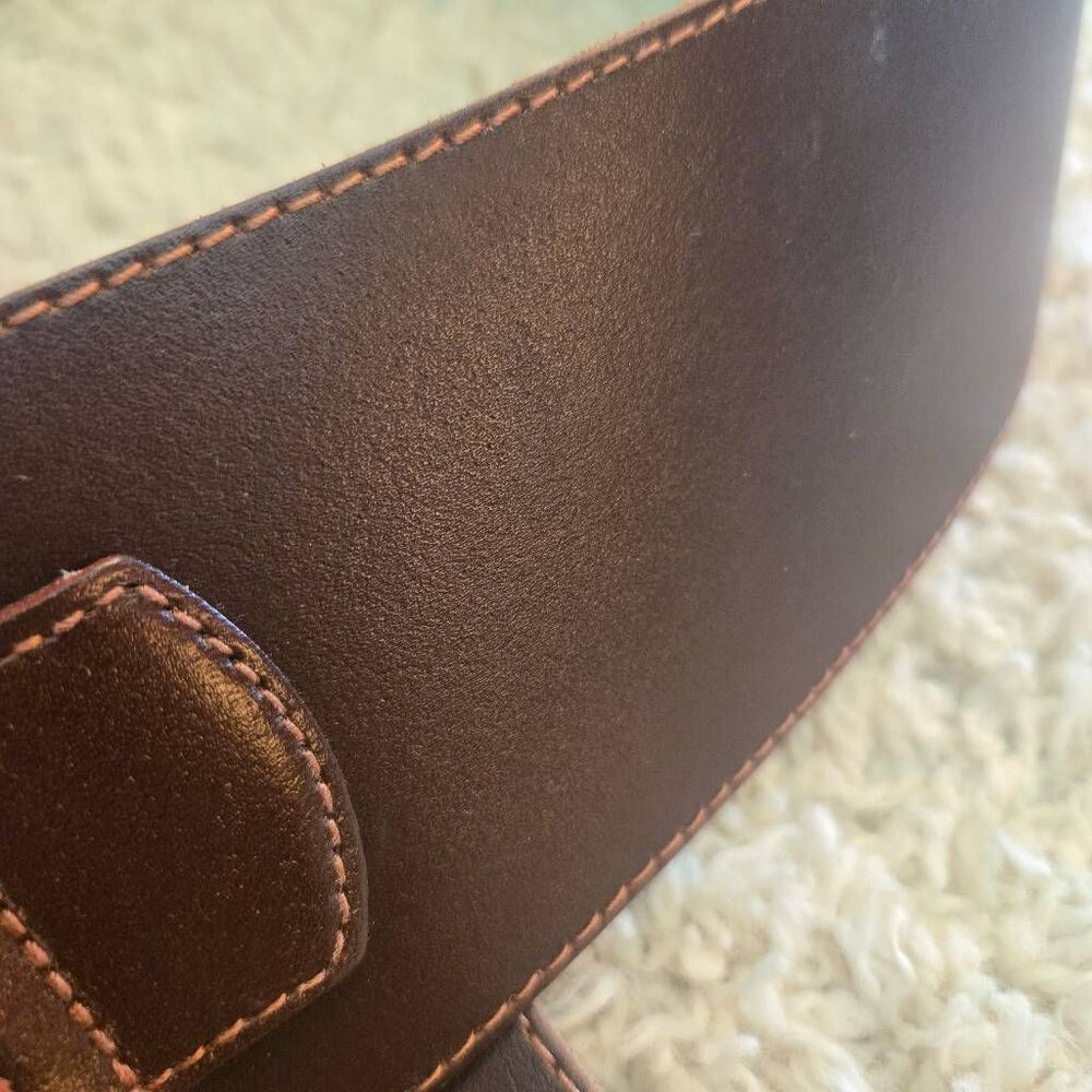 The Limited Dark Brown Wide Leather Waist Belt Made in Italy Size Small - Picture 7 of 8